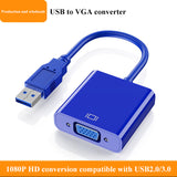 USB to VGA Adapter Male to Female Converter Compatible for Desktop PC Laptop Monitor, Projector, HDTV