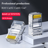 Wholesale production of RJ45 Cat 5E, Cat 6E, Cat7, Cat8 through hole crystal head, telephone crystal head and RJ45 crystal head