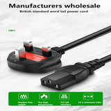 UK Standard Plum Wholesale UK ac power cords 3 pin extention adaptor UK Standard for laptop Plug Socket