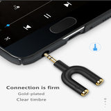 U Type Audio connector Audio connector Jack Microphone Input Earphone Output Adapter 3.5mm Headphones Audio Splitter