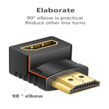 HDTV 90 Degree And Right Angle Male To Female Adapter