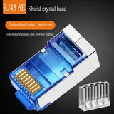 Production and wholesale of RJ45 Cat6e of shield crystal head, Cat6, Cat7, and Cat8 through-hole network RJ45 crystal head