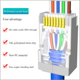 Production and wholesale of RJ45 Cat6E of through-hole crystal connector, Cat6 shielded/unshielded RJ45 network crystal head