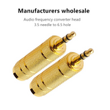 Audio Adapter Gold-Plated 6.5MM Male To 3.5MM Stereo Audio Adapter