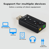 7.1 External USB Sound Card USB to Jack 3.5mm Headphone Audio Adapter Mic-phone Sound Card For Mac Win Compter Android Linux