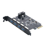 PVU3-4P 4 Port USB 3.0 Hub PCI-Express Card Adapter Host Controller for Windows XP Vista PC Laptop