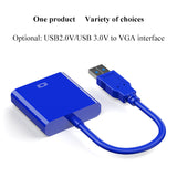 USB to VGA Adapter Male to Female Converter Compatible for Desktop PC Laptop Monitor, Projector, HDTV