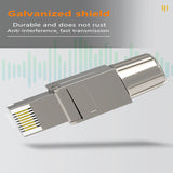 cat7 connector 10 Gigabit shielded tool less gold-plated crystal head network 7-port rj45 connector rj45 plug