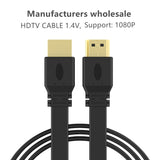 Flat HDTV cable 6ft 8ft 10ft male to male cable support 4k 120Hz for computer HDTV