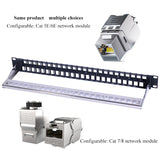 Cat8 24 ports/48 ports Patch Panel W/O Modules Network 8 12 24 25 48 50 Port RJ11 RJ45 Cat3 Cat5e Cat6 Cat7 Fiber Optic