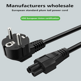 European Standard Plum high quality 3 pin ac CEE power plug cable wholesale eu to IEC ac power cord for computer