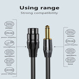 Gold Plated 6.35mm TRS Audio Jack to XLR DMX Cable