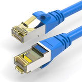 Cat6 Ethernet shield Cable - Network Internet Cord - Solid, 550Mhz, FTP, CMR, Riser Rated, Pure Bare Copper Wire