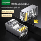 Production and wholesale of RJ45 Cat6e of shield crystal head, Cat6, Cat7, and Cat8 through-hole network RJ45 crystal head