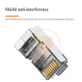 Production and wholesale of RJ45 Cat6e of shield crystal head, Cat6, Cat7, and Cat8 through-hole network RJ45 crystal head