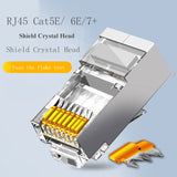 Production and wholesale of RJ45 Cat5E shielded crystal head, Cat6, Cat7, Cat8 through-hole RJ45 crystal Head for Network Cable