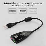 USB External Sound Card to 3.5mm Stereo Audio Headset Mic Adapter for Mac