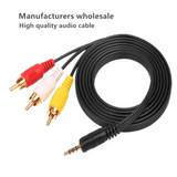 Factory wholesale 1.5 meters oxygen-free copper high-quality 3 pairs 3 ATV car audio and video cable three pairs of three audio