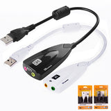 USB External Sound Card to 3.5mm Stereo Audio Headset Mic Adapter for Mac