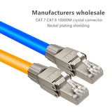 cat7 connector 10 Gigabit shielded tool less gold-plated crystal head network 7-port rj45 connector rj45 plug