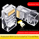 Production and wholesale of Cat6e of unshielded crystal head, Cat6, Cat7, and Cat8 through-hole telephone network RJ45 connector