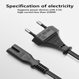 1.5m 1.8m Black High Quality EU Power Cord For Laptop Desktop Computer Power Cable C13 C7 C5