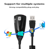 USB External Sound Card to 3.5mm Stereo Audio Headset Mic Adapter for Mac