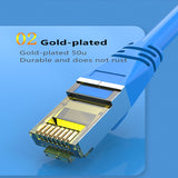 Cat6 Ethernet shield Cable - Network Internet Cord - Solid, 550Mhz, FTP, CMR, Riser Rated, Pure Bare Copper Wire