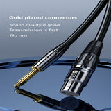 Gold Plated 6.35mm TRS Audio Jack to XLR DMX Cable