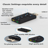 7.1 External USB Sound Card USB to Jack 3.5mm Headphone Audio Adapter Mic-phone Sound Card For Mac Win Compter Android Linux