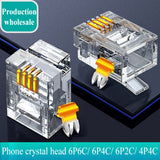 Production and wholesale telephone RJ11 connector 6P6C, 6P4C, 6P2C, 4P2C, telephone crystal head