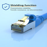 Cat6 Ethernet shield Cable - Network Internet Cord - Solid, 550Mhz, FTP, CMR, Riser Rated, Pure Bare Copper Wire