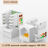 Cat5e Module  Ethernet Module RJ45 Cat5e Modular Keystone Jack For Wall Plate White