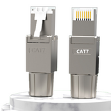 cat7 connector 10 Gigabit shielded tool less gold-plated crystal head network 7-port rj45 connector rj45 plug