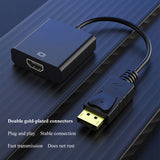 DP to HDTV adapter, gold plated DisplayPort to HDTV male to female compatible for laptop, desktop