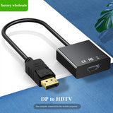 DP to HDTV adapter, gold plated DisplayPort to HDTV male to female compatible for laptop, desktop