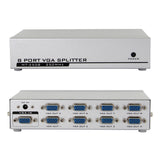 High Resolution 350 MHz Transmission Distance 65m 1 In 8 Out eight Port VGA Splitter For Education Training