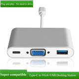 Type C to VGA USB 4K Adapter Converter Compatible with MacBook, Chromebook, Dell, Galaxy, Surface (Type-C to vga+usb)