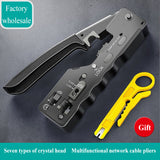 Network Cable Multifunction Crimp Tool Networking Hardware Tools RJ45 Multiple Use Plier Cat7/Cat6/Cat5 Crimp Tool