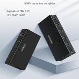 4 Port Audio Hdtv Splitter 1 in 4 out 1X4 4K 60Hz Hdtv Converter 3D Switch 2.0V Hdcp 2.2 Video Spliter HDTV